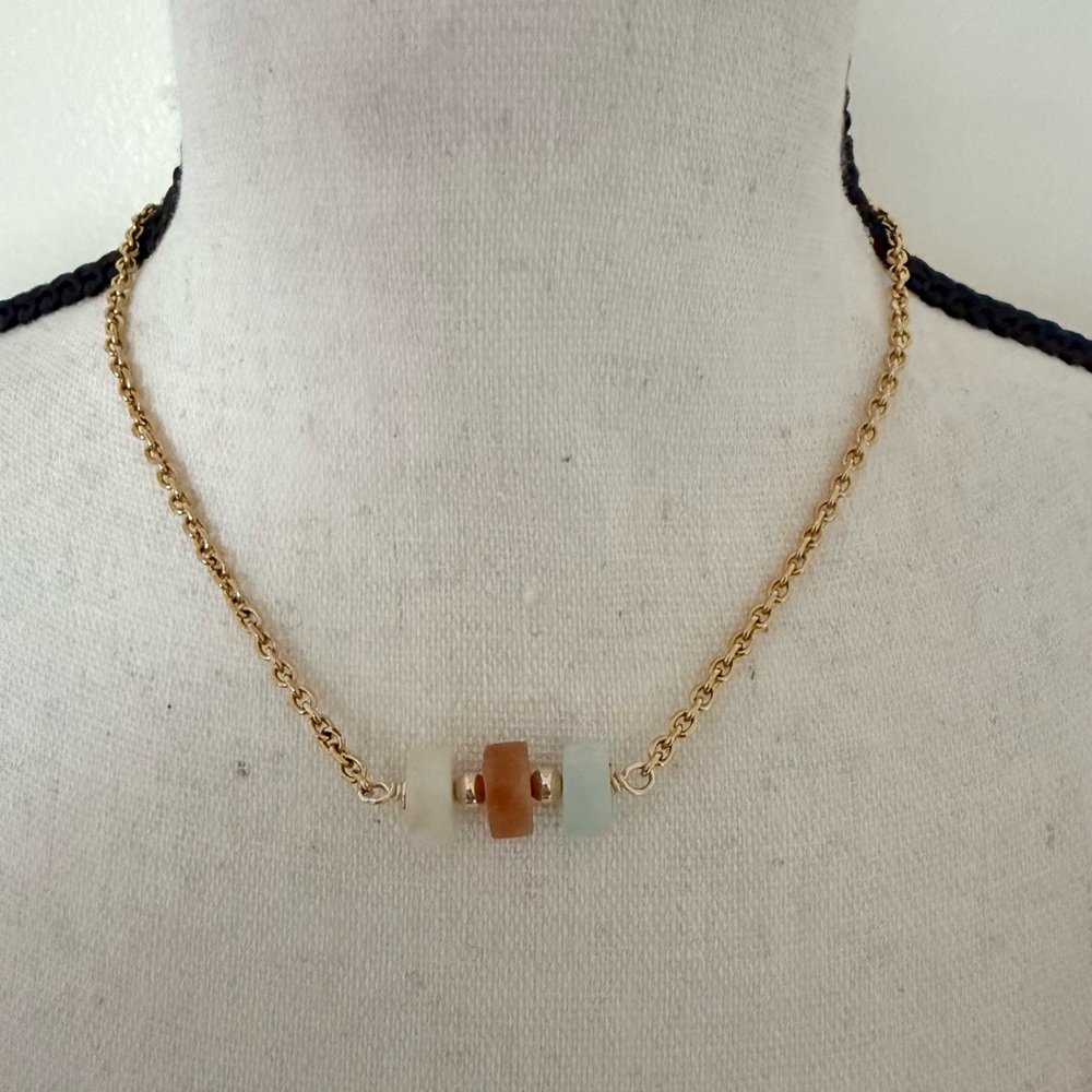 Gold-Filled Amazonite Bar-Pendant Necklace